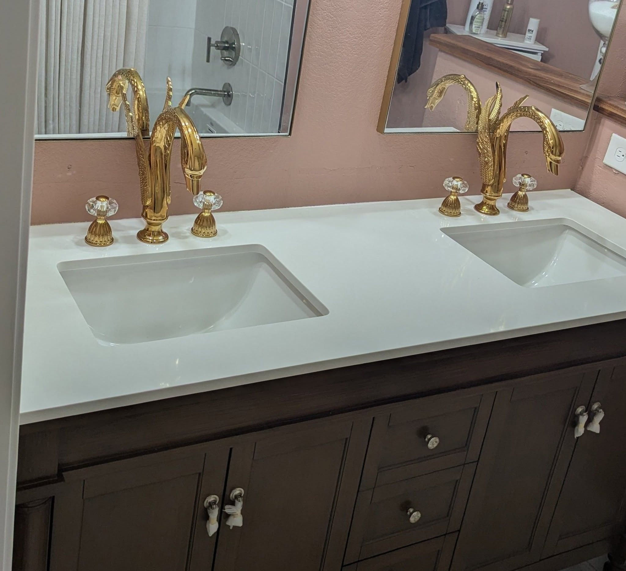 Double vanity renovation work.