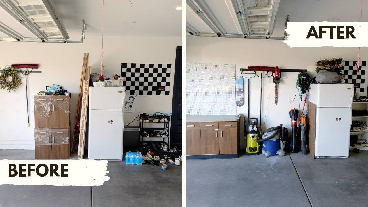 Garage organization and cleanout results.