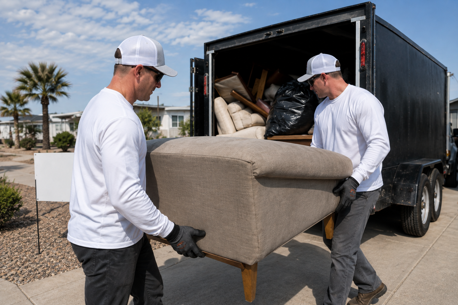 Organized garage cleanout and junk removal service